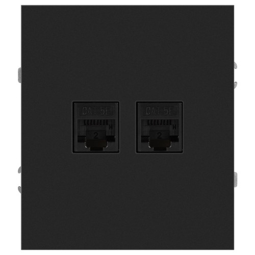Розетка Эра Arktik 16-3108-05 информационная двойная 2XRJ45 антрацит Б0070488