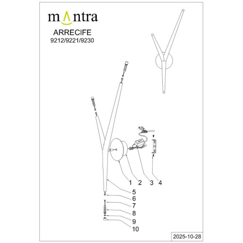 Настенный светильник Mantra Arrecife 9212