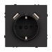 Механизм розетки с USB зарядкой Arlight SCT-NOBE-MUAA-SFPL-BK (230V, 16A) 054289