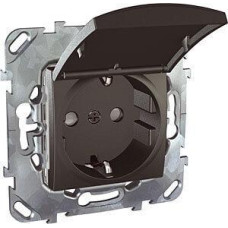 Розетка Schneider Electric Unica с/з со шторкамии крышкой 16A 250V MGU5.037.12TAZD