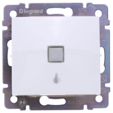 Выключатель кнопочный одноклавишный Legrand Valena 10A 250V Лампа белый 774413