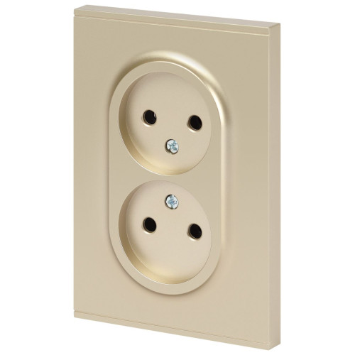 Розетка Эра Arktik 16-2107-04 без заземления двойная 2X2P 16А-250В шампань Б0071684