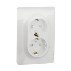 Розетка двойная Schneider Electric Unica New с/з со шторками NU206718