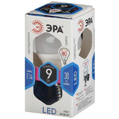 Лампа светодиодная Эра E14 9W 4000K LED P45-9W-840-E14 Б0029042