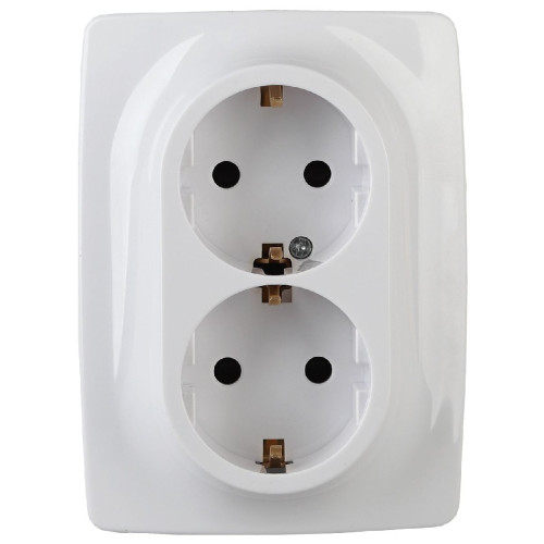 Розетка 2x2P+E Schuko со шторками Эра 12-2008-01 Б0038812