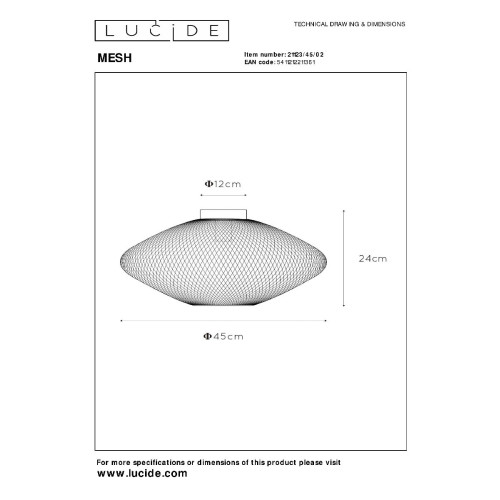 Потолочный светильник Lucide Mesh 21123/45/02
