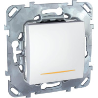 Выключатель одноклавишный 2P с подсветкой Schneider Electric Unica 16A 250V MGU5.262.18SZD