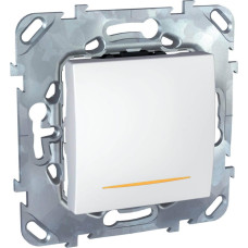 Выключатель одноклавишный 2P с подсветкой Schneider Electric Unica 16A 250V MGU5.262.18SZD