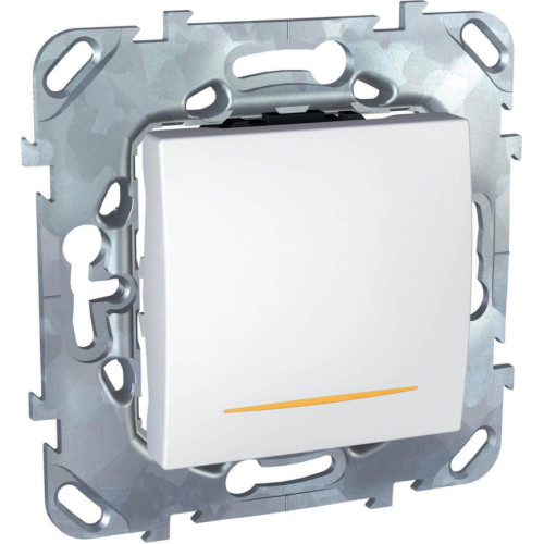 Выключатель одноклавишный 2P с подсветкой Schneider Electric Unica 16A 250V MGU5.262.18SZD