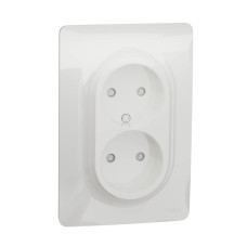 Розетка двойная без заземления со шторками Schneider Electric Unica New NU206344