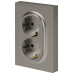 Розетка Эра Arktik 16-2104-07 двойная с заземлением 2X2P+E Schuko 16А-250В титан Б0070450