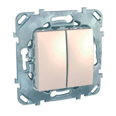 Выключатель двухклавишный Schneider Electric Unica 10AX 250V MGU5.211.25ZD