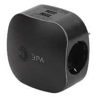 Разветвитель электрический Эра SP-3e-USB-BLACK Б0046364