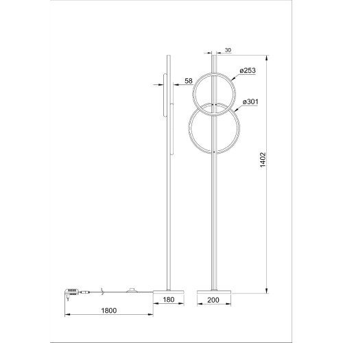 Торшер Arte Lamp Fluido A3913PN-24BK