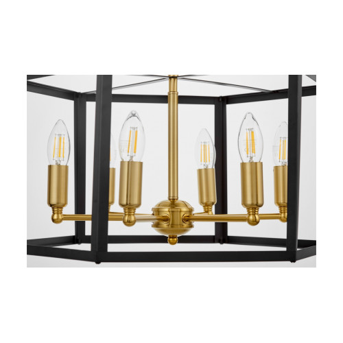 Подвесная люстра Lumina Deco Lorton LDP 1142-6 BK+MD