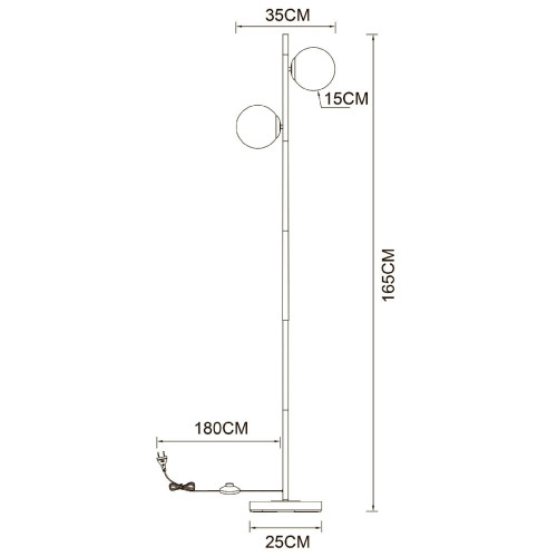 Торшер Arte Lamp Alcor A2224PN-2BK