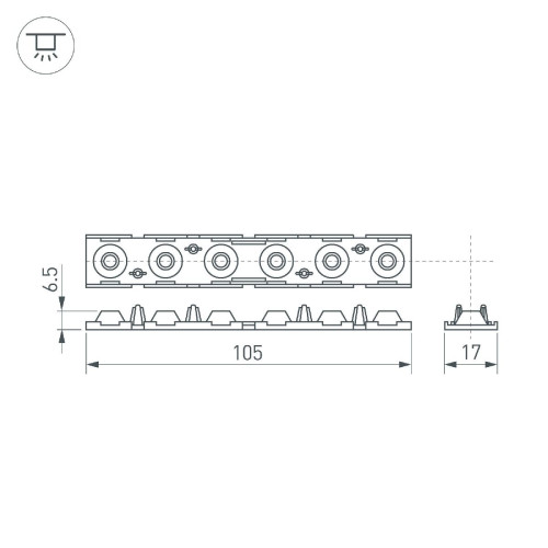 Экран линзованный Arlight SL-LINE-W20-55deg-540 041793