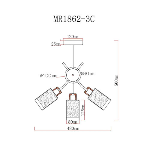 Люстра на штанге MyFar Linda MR1862-3C
