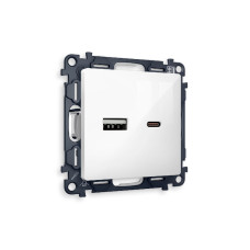 Комплект механизма розетки 2USB A+C 20W (быстрая зарядка) Ambrella Volt Alfa MA111010