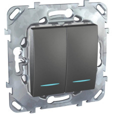 Переключатель двухклавишный с подсветкой Schneider Electric Unica MGU5.0303.12NZD