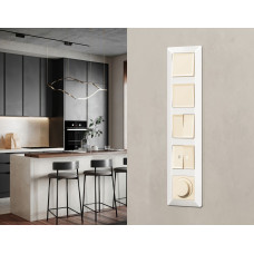 Комплект механизма 2-клавишного перекрестного выключателя 10A-250V Alfa Бежевый глянец Quant Ambrella Volt MA303030 (AP3030, VM125)