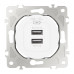 Розетка USB 2.1А+1А Arte Milano 202.46-1.white