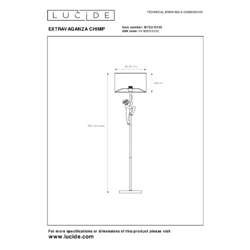 Торшер Lucide Extravaganza Chimp 10702/81/30