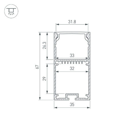 Профиль Arlight LINE-S-3667-2000 BLACK 042901