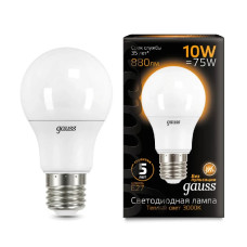 Лампа светодиодная Gauss E27 10W 3000K матовая 102502110