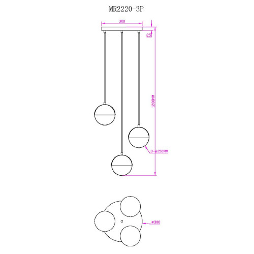 Подвесная люстра Myfar Loreen MR2220-3P