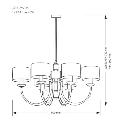 Подвесная люстра Kutek Mood Cero CER-ZW-6 (Z)
