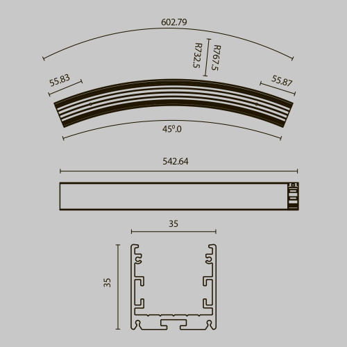 Радиусный профиль Maytoni Led strip ALM-3535R-B-D-45°-1.5M