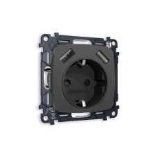 Комплект механизма розетки 2USB A+A 18W (быстрая зарядка) с/з Ambrella Volt Omega MO909010
