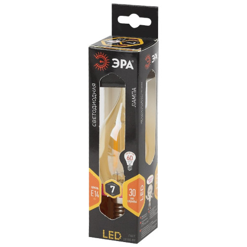 Лампа светодиодная Эра E14 7W 2700K F-LED BXS-7W-827-E14 gold Б0027965