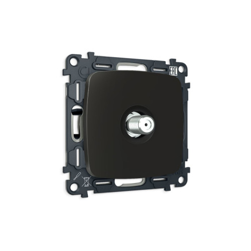 Комплект механизма TV розетки Ambrella Volt SAT 5-2400MHz 3.5dB OMEGA MO813050 Черный матовый QUANT (OP8130, VM215)