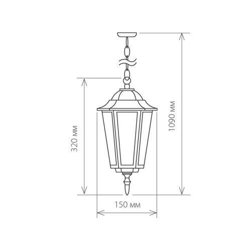Уличный подвесной светильник Elektrostandard 1004H черное золото 4690389085703