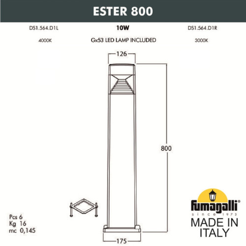 Садовый светильник Fumagalli DS1.564.000.AXD1L