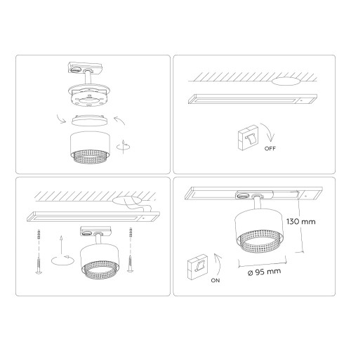 Трековый однофазный светильник Ambrella Light Track System GL5381