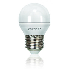 Лампа светодиодная диммируемая Voltega E27 6W 4000К шар матовый VG2-G2E27cold6W-D 5496