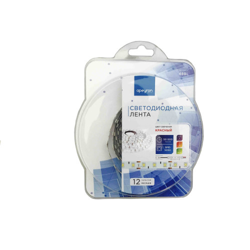 Светодиодная лента Apeyron 12В СТ 14,4Вт/м smd5050 60д/м IP20 5м красная 48BL