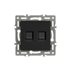 Механизм компьютерной розетки двойной Arlight SCT-MPC2-PL-BK (RJ-45, CAT6) 045337
