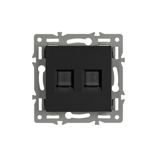 Механизм компьютерной розетки двойной Arlight SCT-MPC2-PL-BK (RJ-45, CAT6) 045337