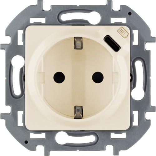 Розетка с/з с USB тип C со шторками Legrand Inspiria 673771