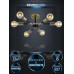 Люстра на штанге Seven Fires Evlina SF3370/6C-GD-BK