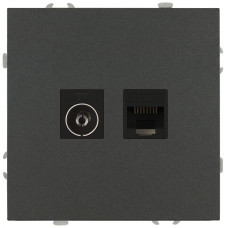 Розетка Эра Galaxy 15-3110-06 комбинированная RJ45+TV IP20 графит Б0070786
