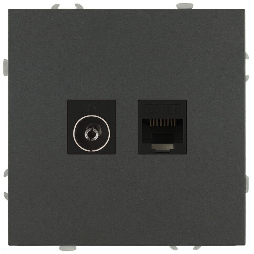 Розетка Эра Galaxy 15-3110-06 комбинированная RJ45+TV IP20 графит Б0070786