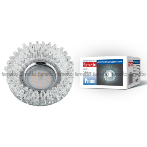 Встраиваемый светильник Fametto Peonia DLS-P113 GU5.3 CHROME/CLEAR