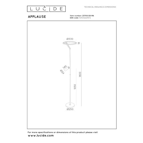 Торшер Lucide Applause 23700/20/96