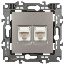 Розетка компьютерная двойная RJ45 Эра 12-3108-16 Б0065665