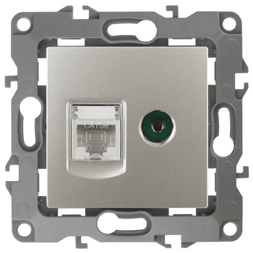 Розетка комбинированная RJ45+TV Эра 12-3110-15 Б0027450